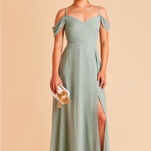 Devin Sage Green Convertible Dress with Slit